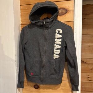 Joe Fresh Canada Cotton Blend Full Zip Sweater Light Jacket Small S Hoodie